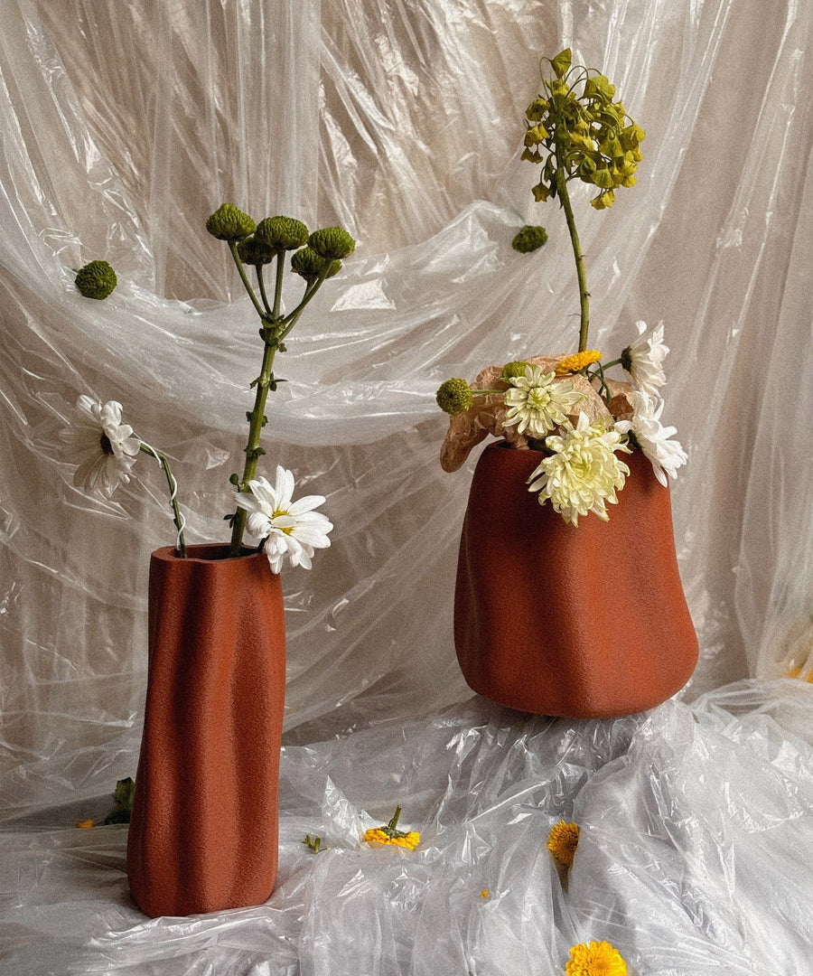 Amanitas Garden | Wide Vase | Burnt Ochre