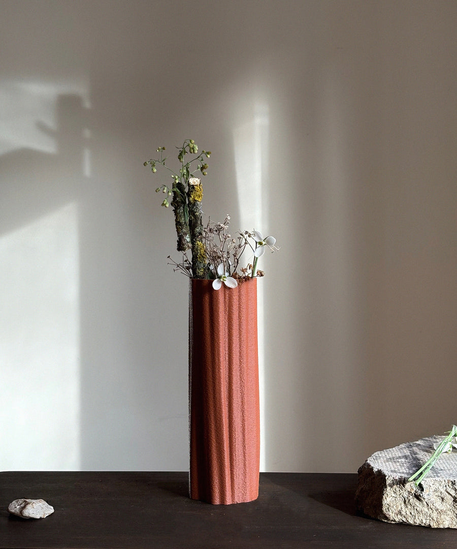 Ruut | Tall Vase | Burnt Ochre